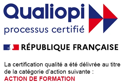 Qualiopi, processus certifié — République française. Certification délivrée au titre de la catégorie : action de formation